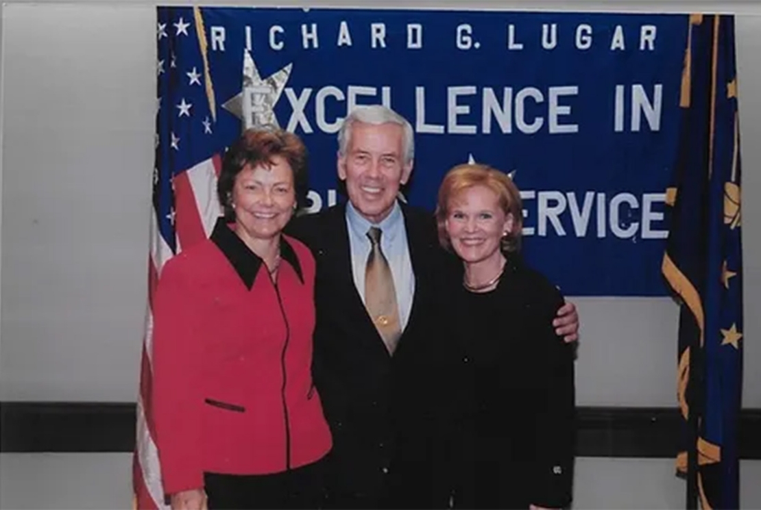 The Lugar Series Co-Founders, Judy Singleton and Teresa Lubbers, with Senator Lugar