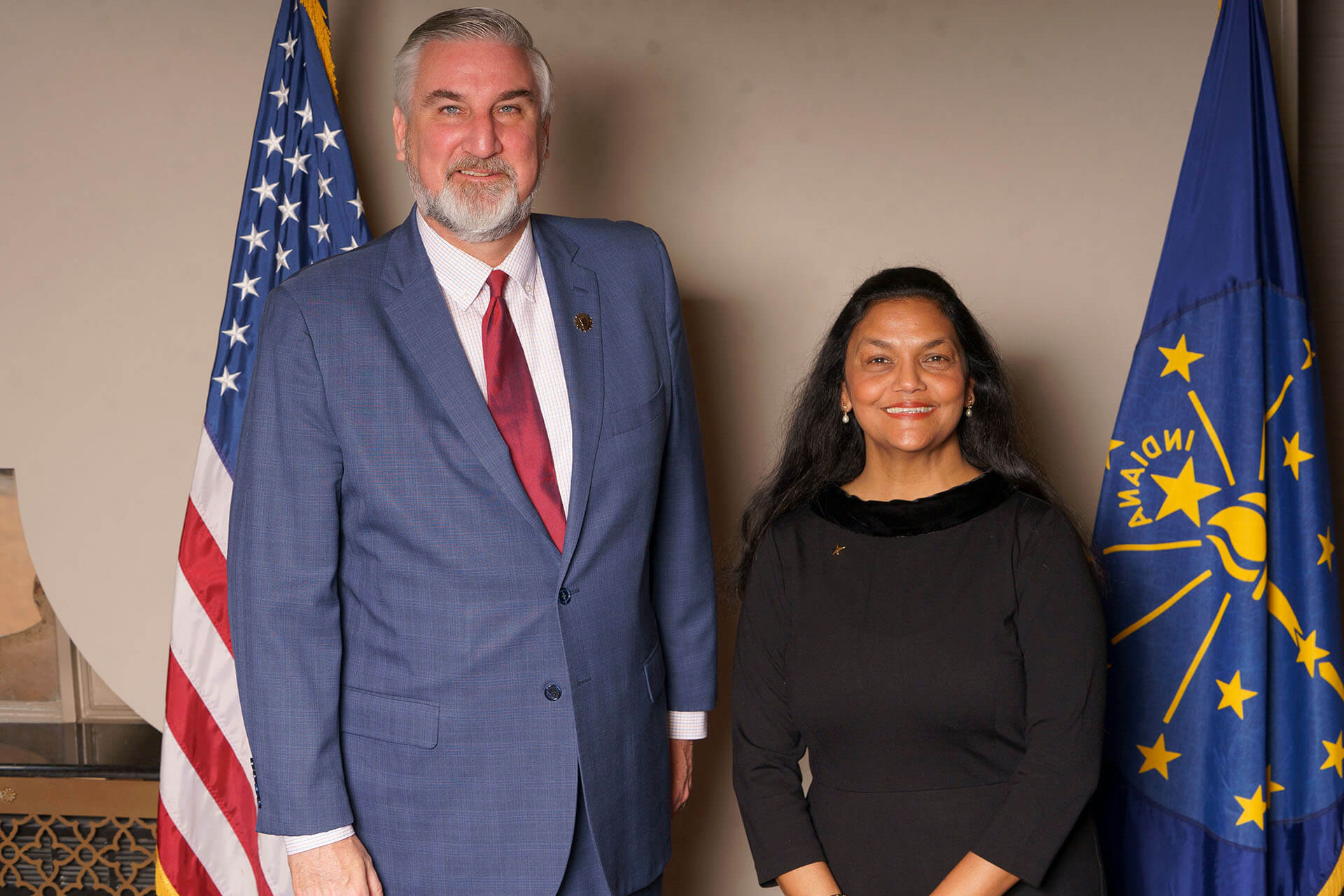 Luncheon photo with a Lugar Series woman and guest speaker