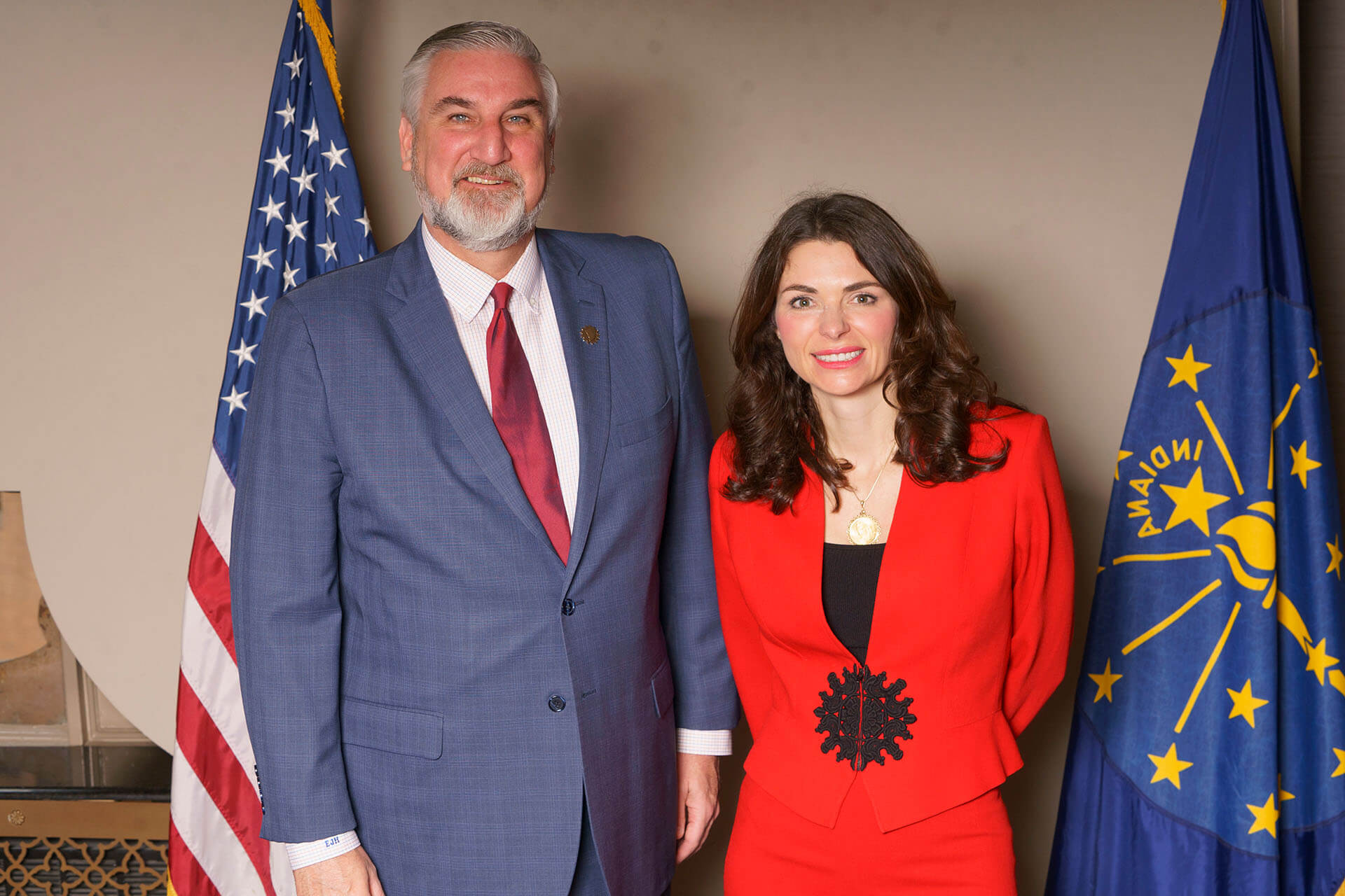 Bearded luncheon speaker with Lugar Series member