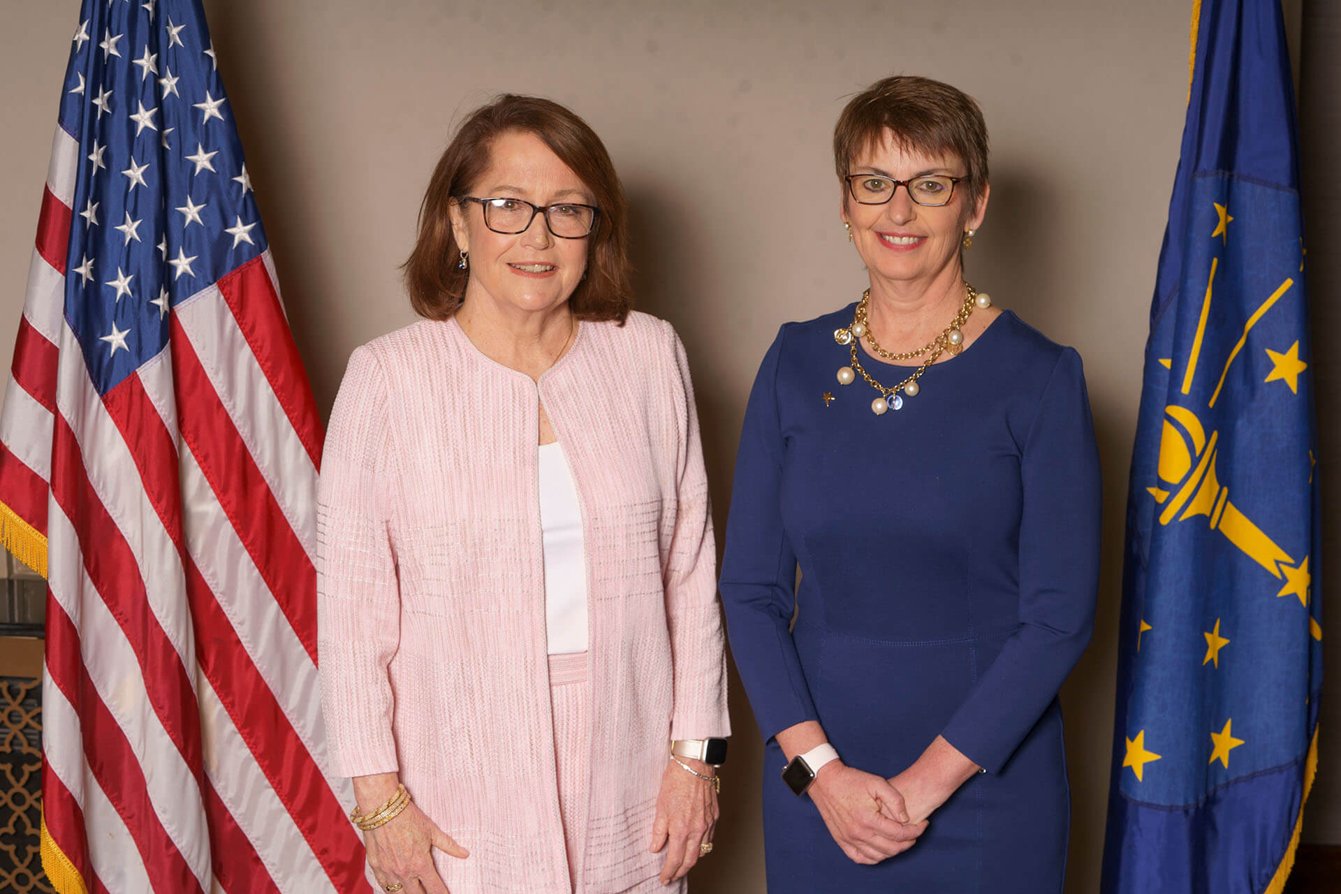 Annual Luncheon portrait with flags
